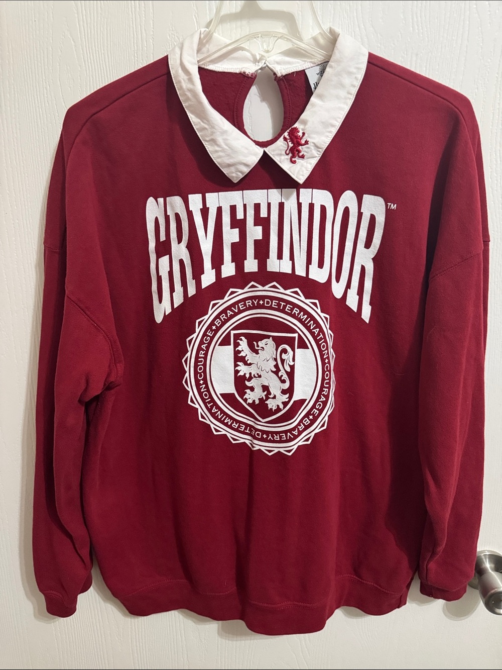 Harry Potter Gryfindor Collard Crew Neck Long Sleeve Sweatshirt Red Women’s XL